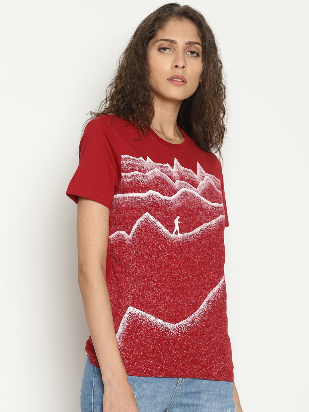 Wolfpack Women Red Printed T-Shirt Wolfpack