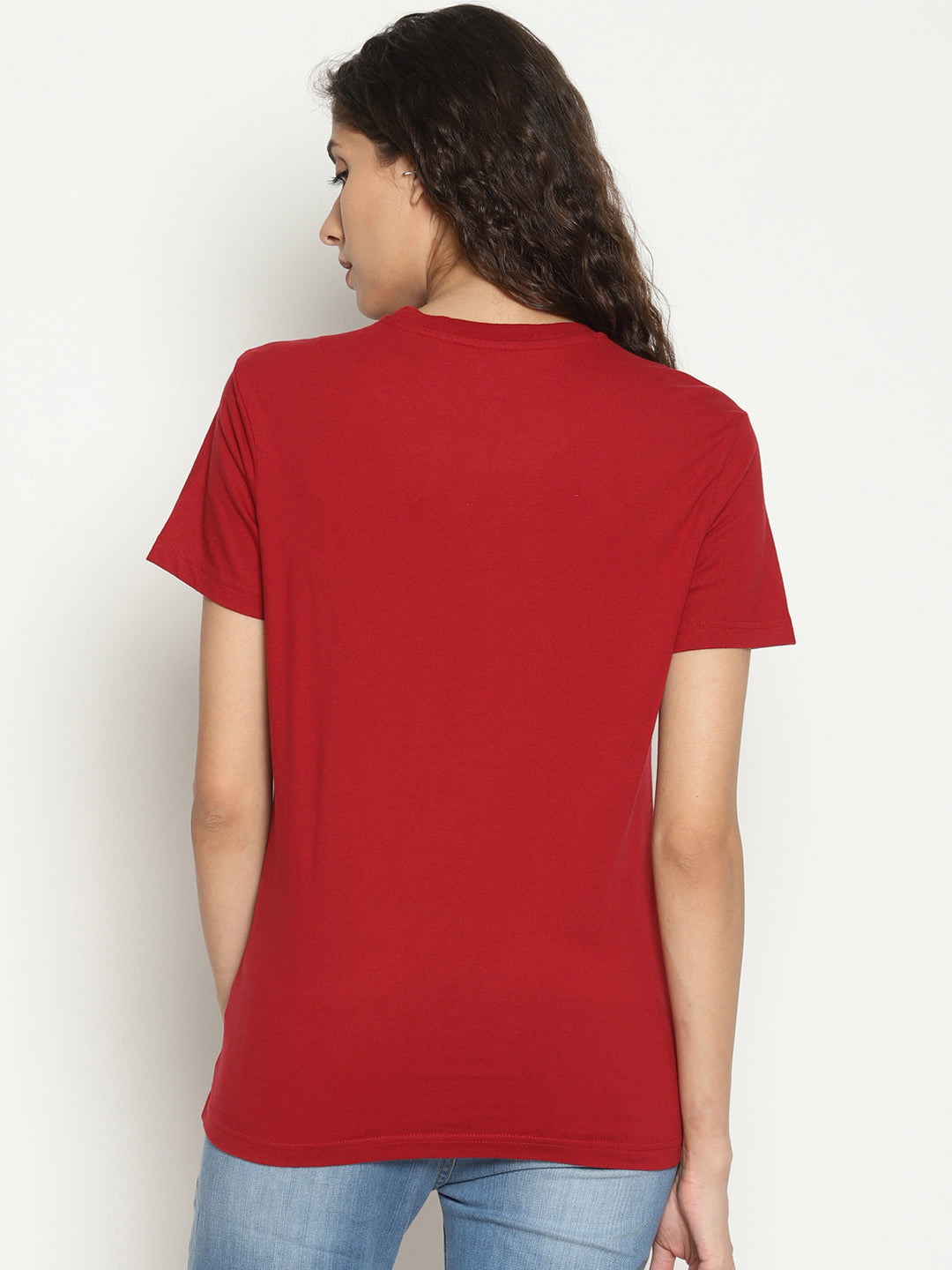 Wolfpack Women Red Printed T-Shirt Wolfpack
