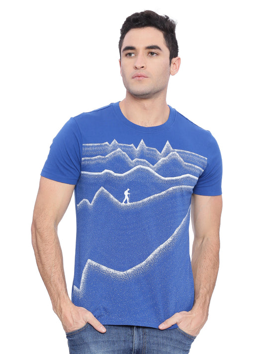 Wolfpack Men Royal Blue Printed T-Shirt Wolfpack
