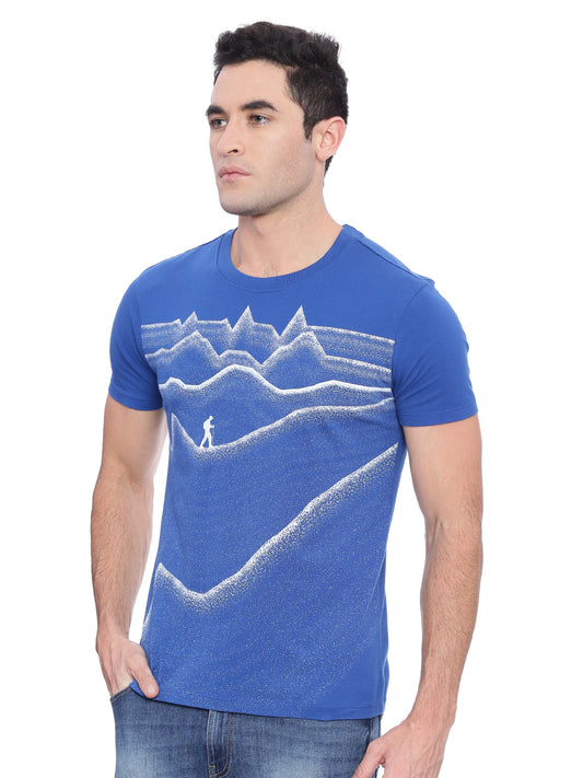 Wolfpack Men Royal Blue Printed T-Shirt Wolfpack