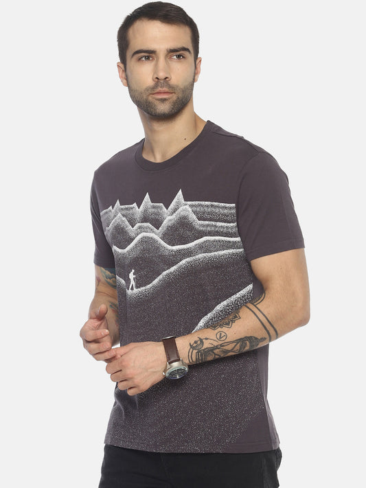Wolfpack Men Dark Grey Printed T-Shirt Wolfpack