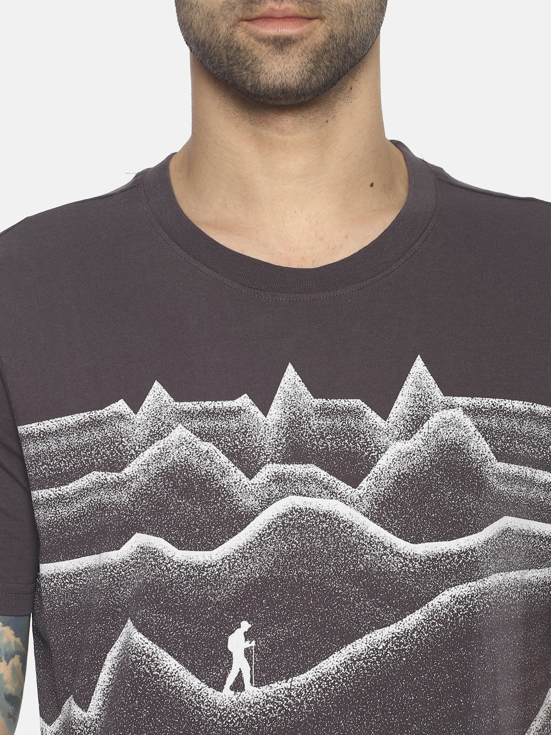 Wolfpack Men Dark Grey Printed T-Shirt Wolfpack