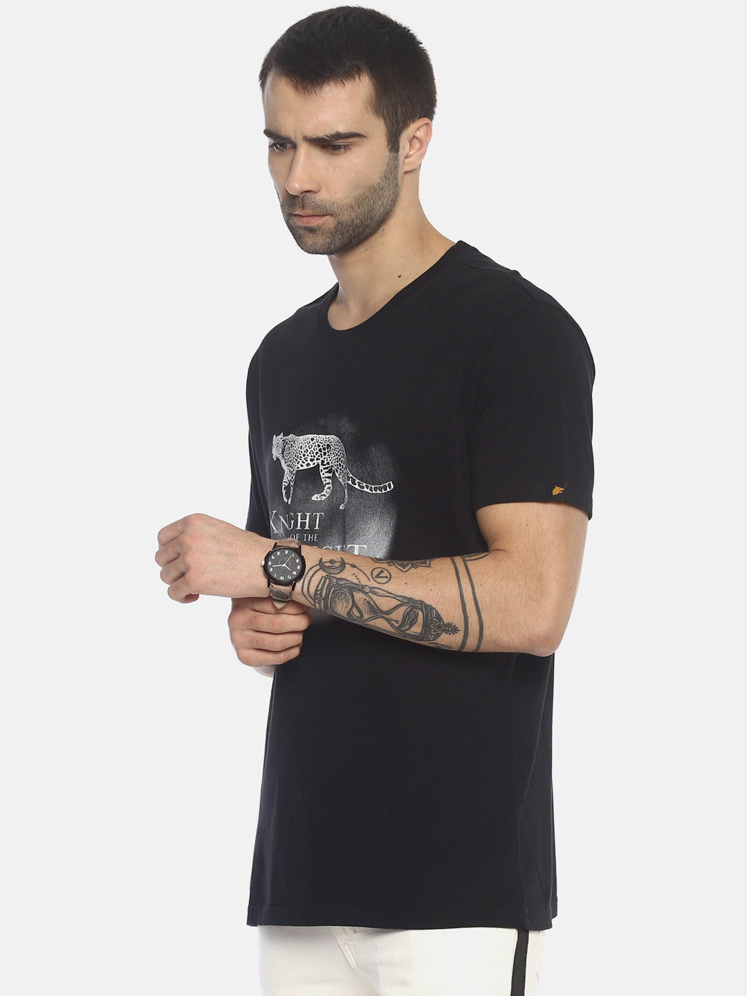 Wolfpack Men Black Printed T-Shirt Wolfpack