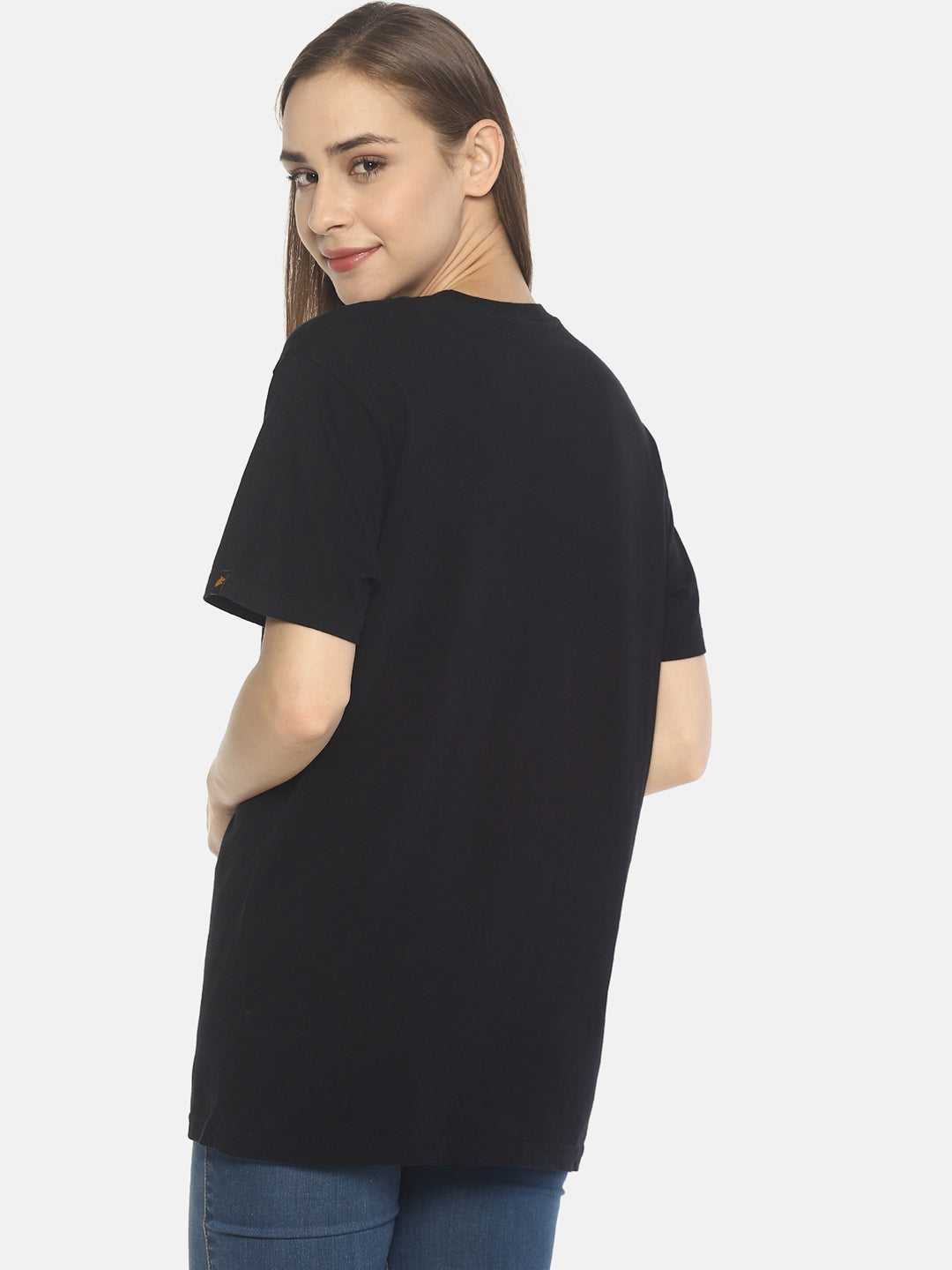 Wolfpack Women Black Printed T-Shirt Wolfpack