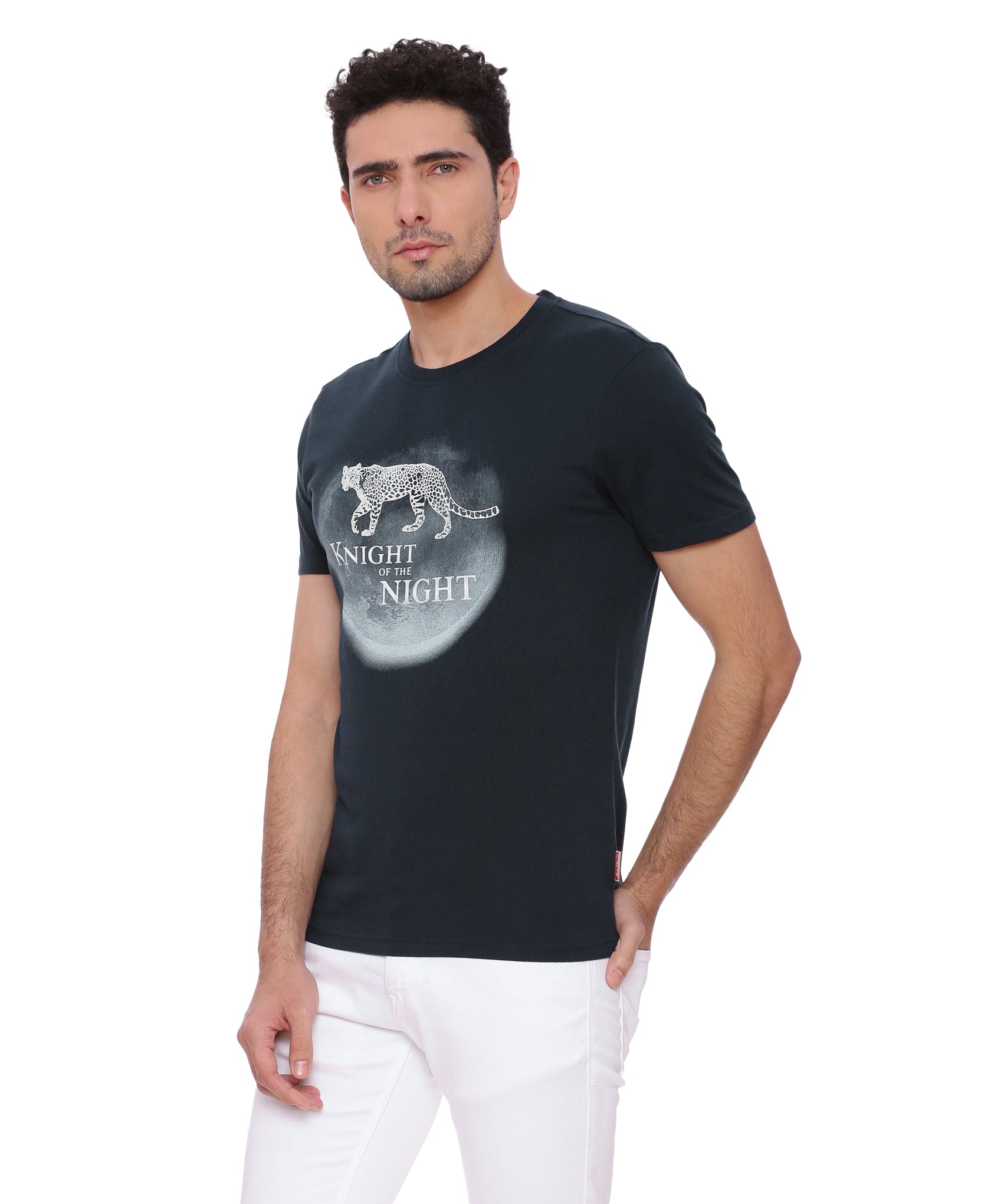 Wolfpack Men Navy Blue Printed T-Shirt Wolfpack