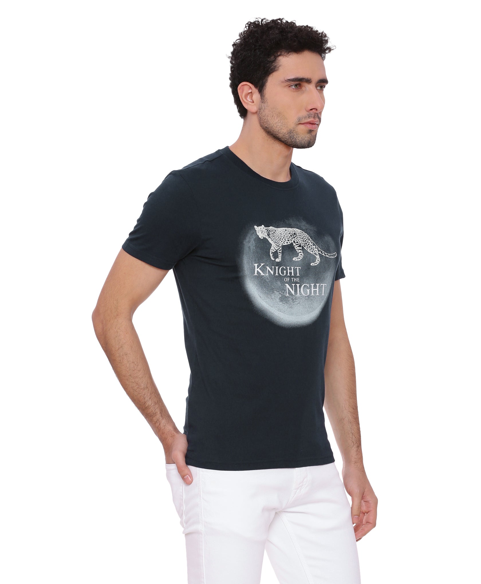 Wolfpack Men Navy Blue Printed T-Shirt Wolfpack