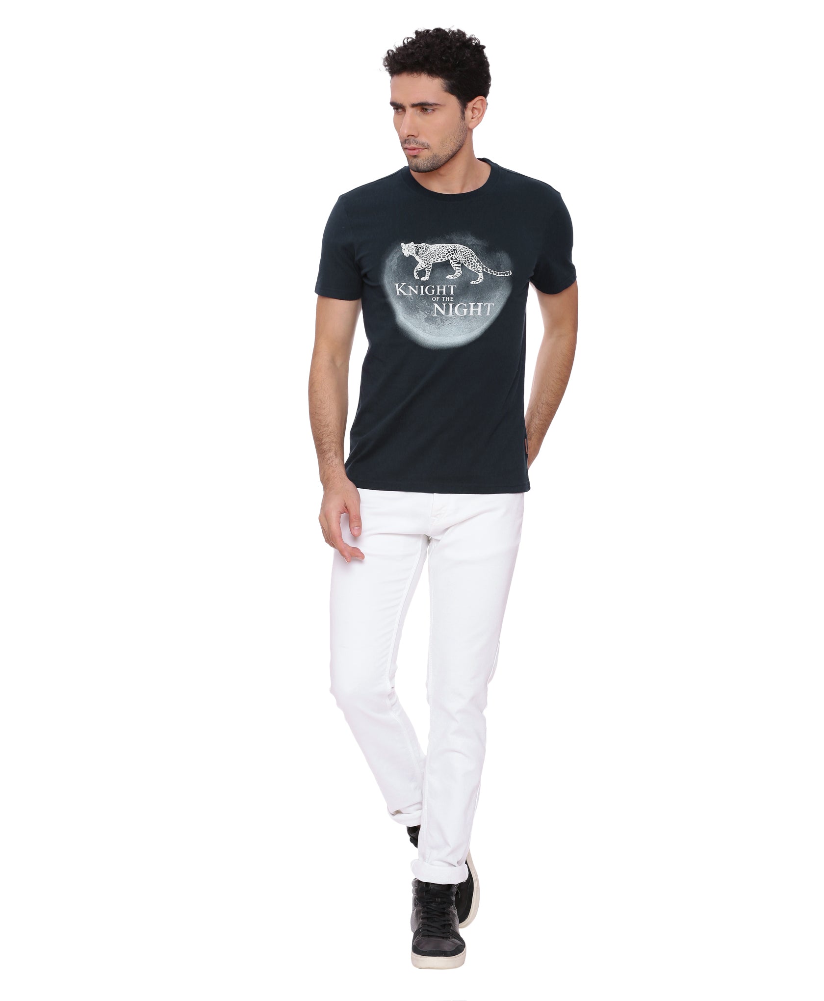 Wolfpack Men Navy Blue Printed T-Shirt Wolfpack