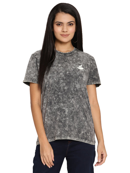 Wolfpack Lava Dye Ball Wash Black Women T-Shirt Wolfpack