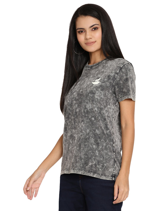 Wolfpack Lava Dye Ball Wash Black Women T-Shirt Wolfpack