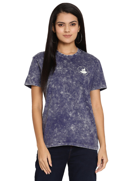 Wolfpack Lava Dye Ball Wash Navy Blue Women T-Shirt Wolfpack