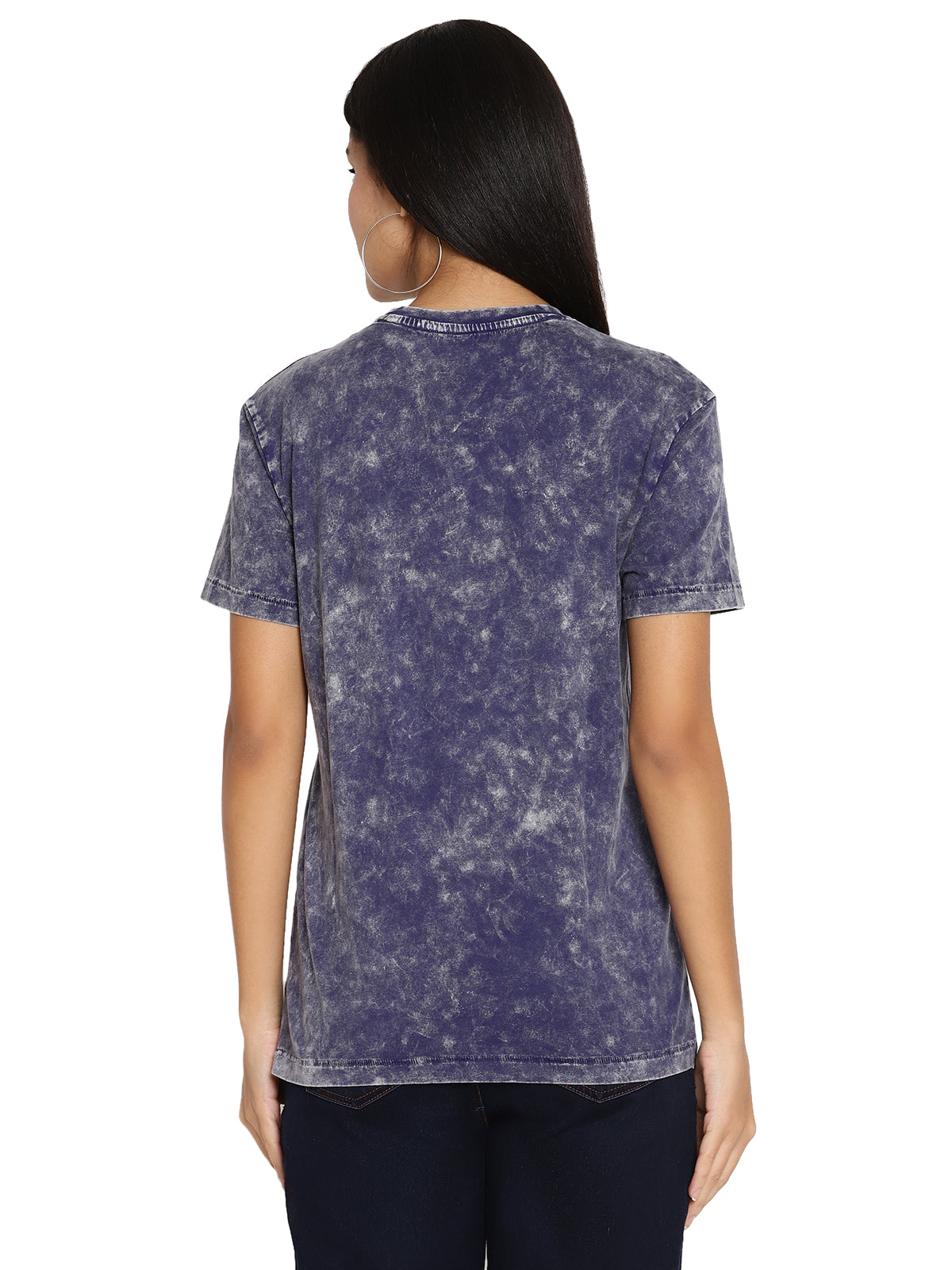 Wolfpack Lava Dye Ball Wash Navy Blue Women T-Shirt Wolfpack