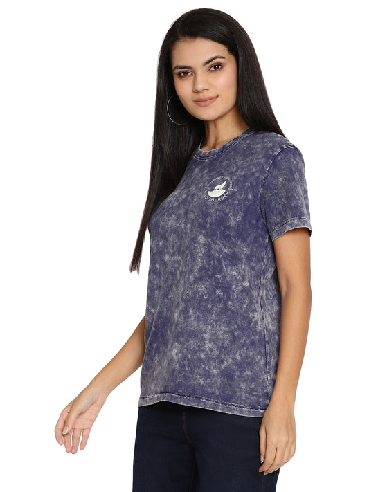 Wolfpack Lava Dye Ball Wash Navy Blue Women T-Shirt Wolfpack