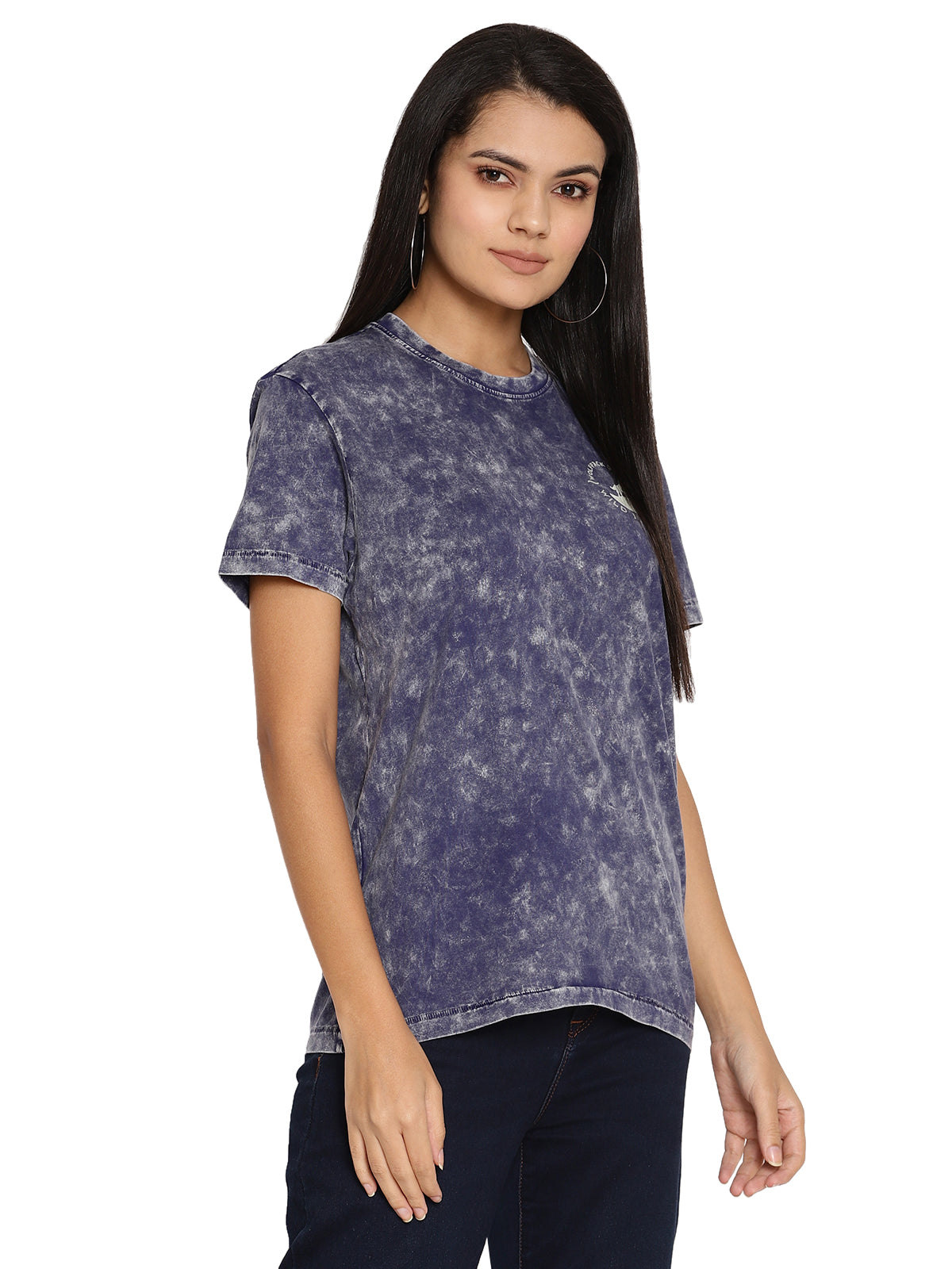 Wolfpack Lava Dye Ball Wash Navy Blue Women T-Shirt Wolfpack