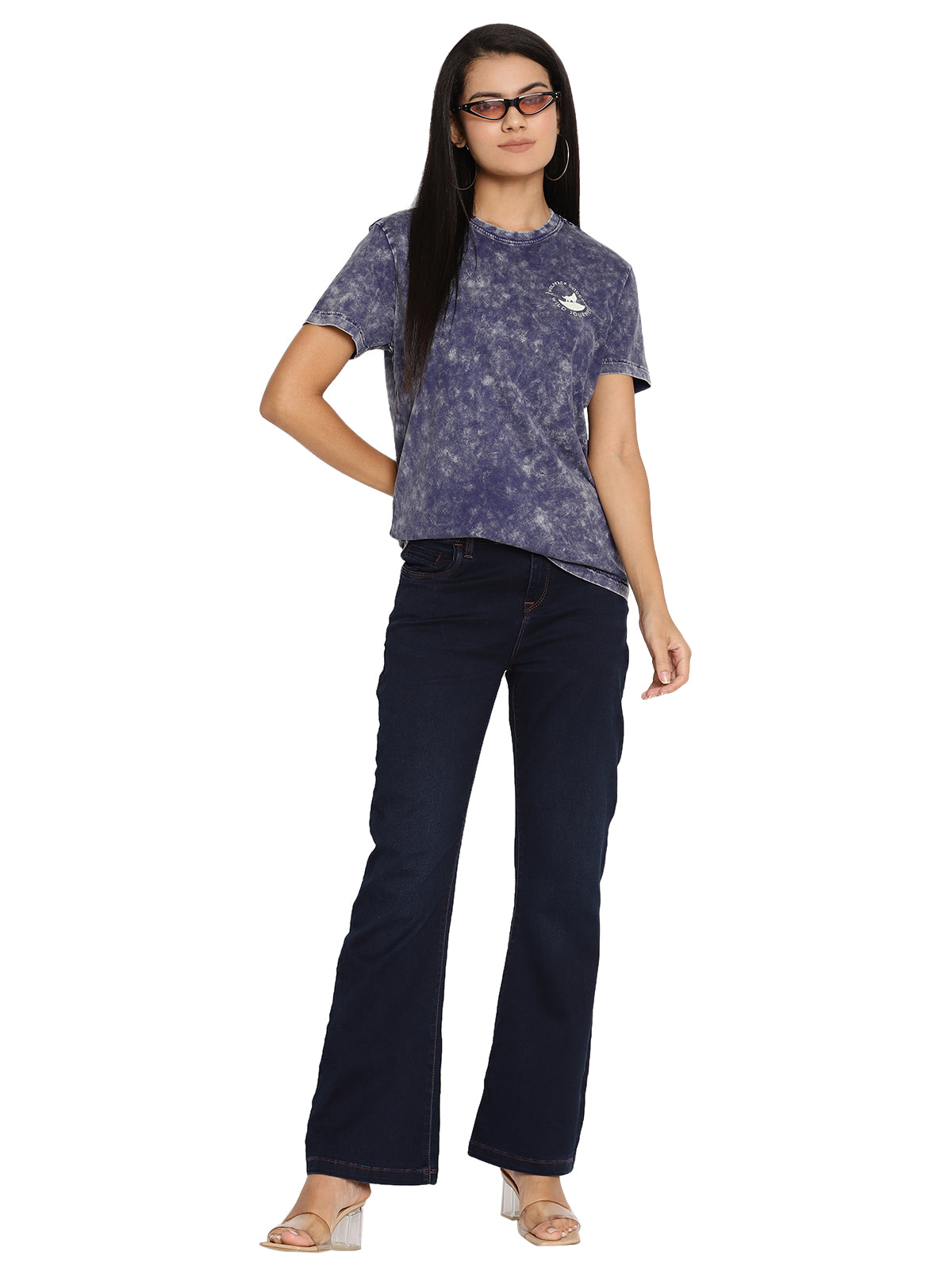 Wolfpack Lava Dye Ball Wash Navy Blue Women T-Shirt Wolfpack