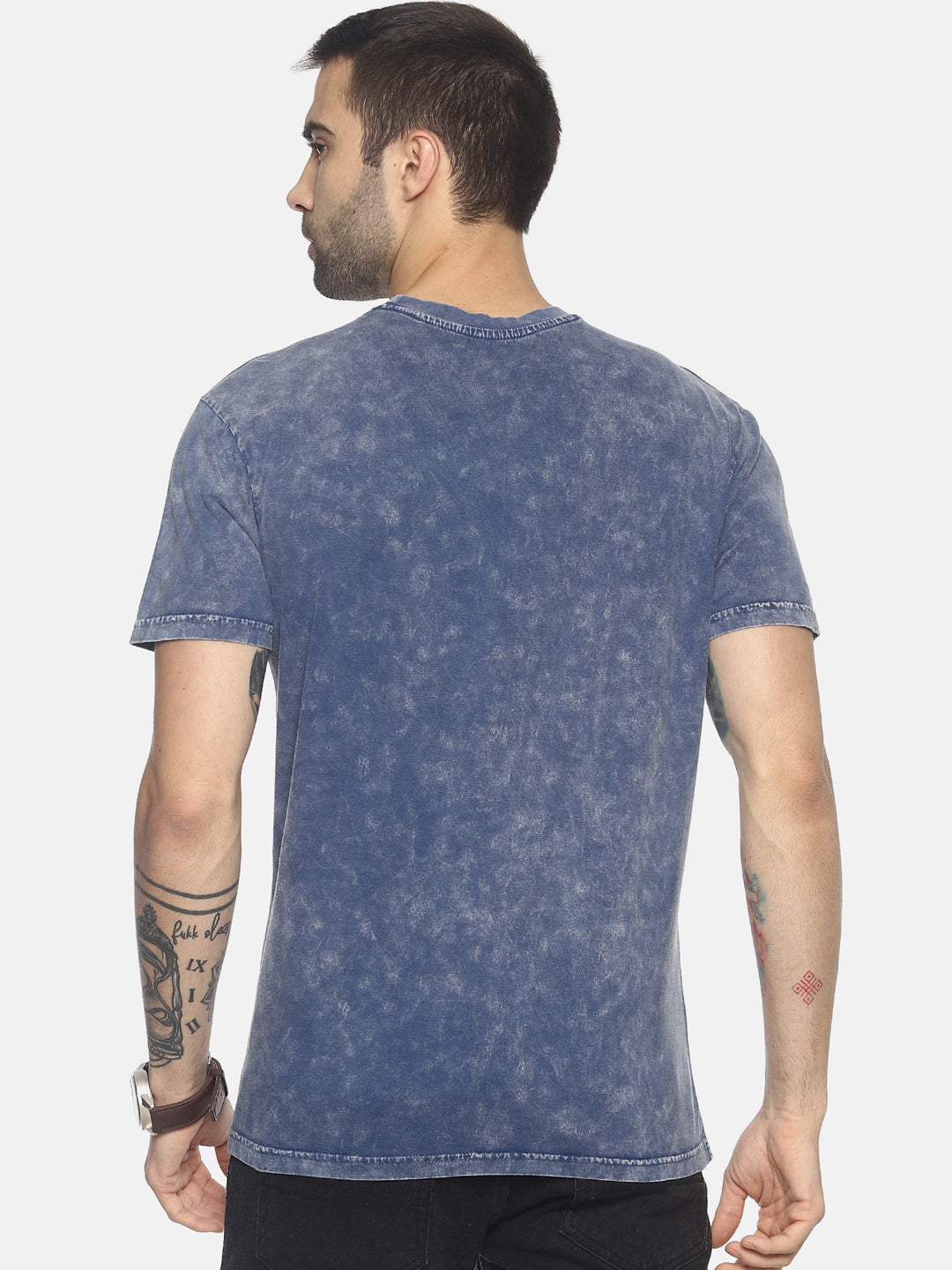 Wolfpack Men Blue Plain T-Shirt Wolfpack