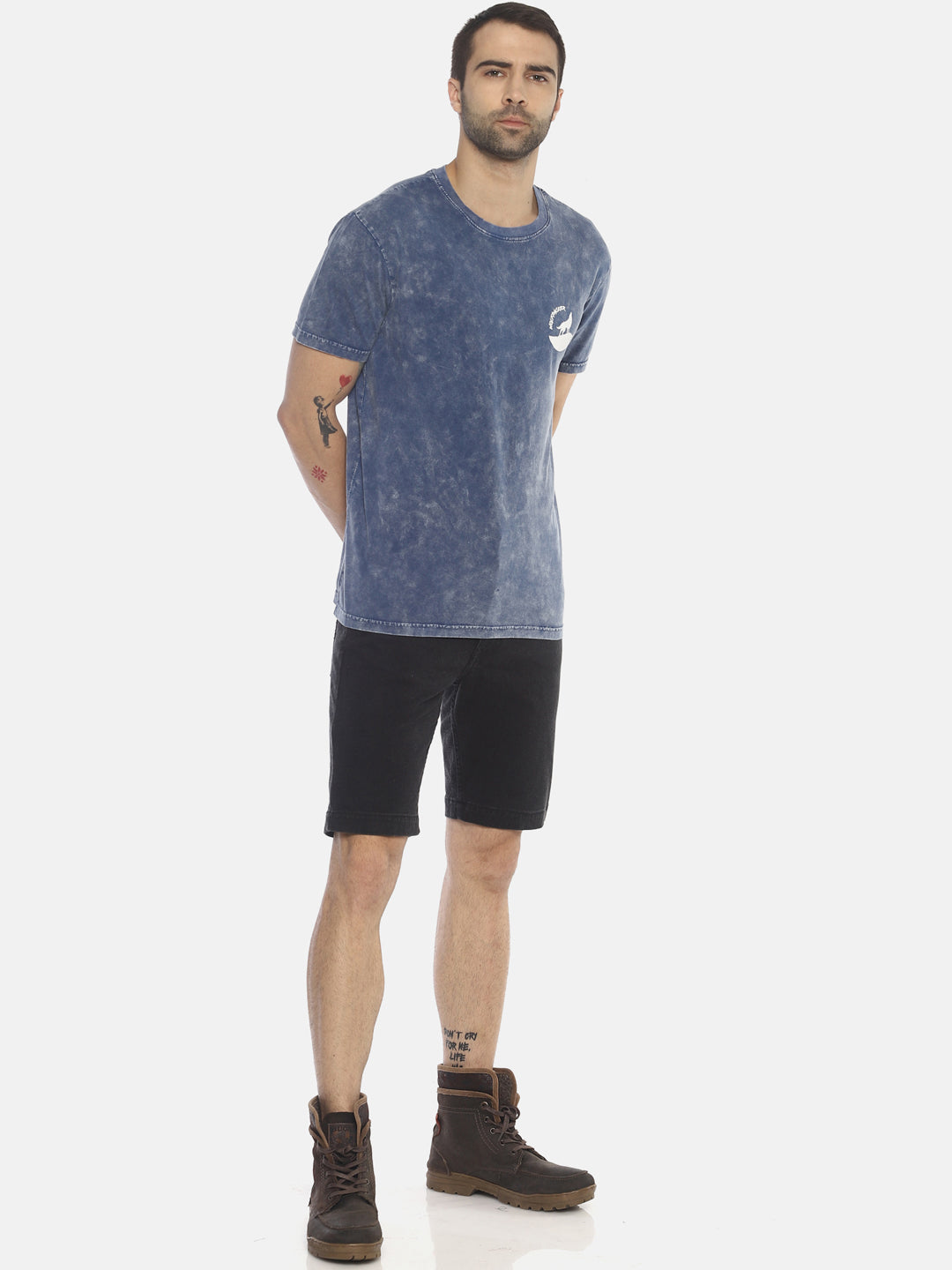 Wolfpack Men Blue Plain T-Shirt Wolfpack