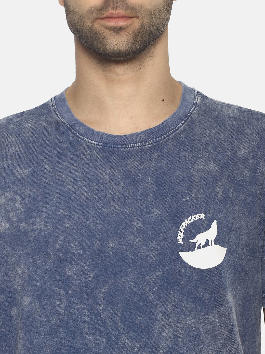 Wolfpack Men Blue Plain T-Shirt Wolfpack