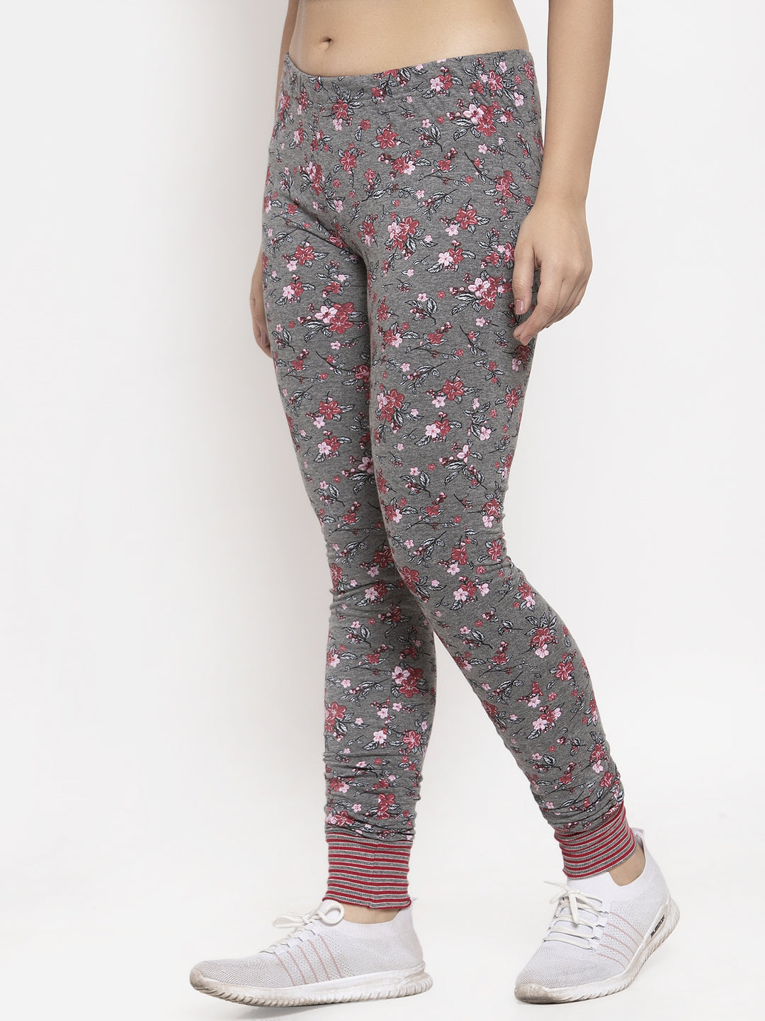 Wolfpack Women Dark Grey Printed Leggings Wolfpack