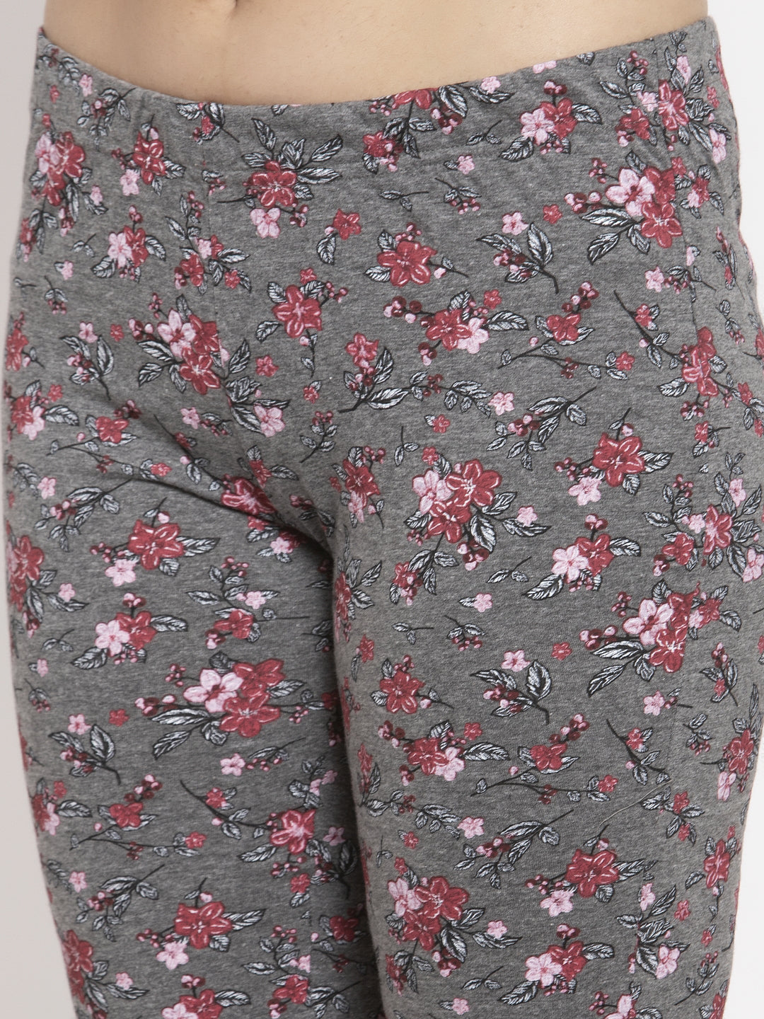 Wolfpack Women Dark Grey Printed Leggings Wolfpack