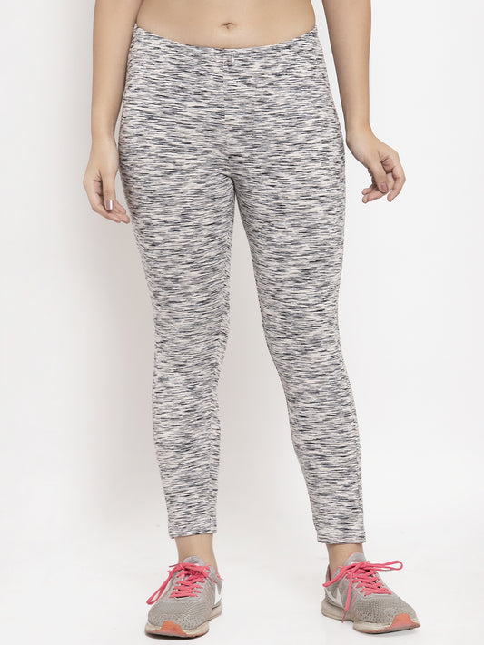 Wolfpack Women Grey Printed Ankle Length Leggings Wolfpack