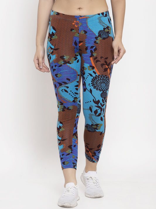 Wolfpack Women Multicolor Printed Ankle Length Leggings Wolfpack