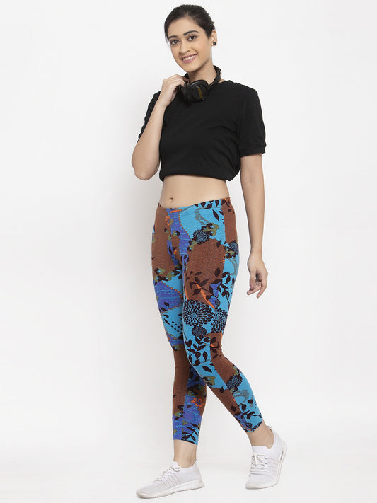 Wolfpack Women Multicolor Printed Ankle Length Leggings Wolfpack