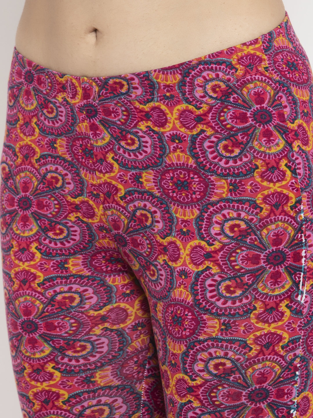 Wolfpack Women Pink Printed Ankle Length Leggings Wolfpack