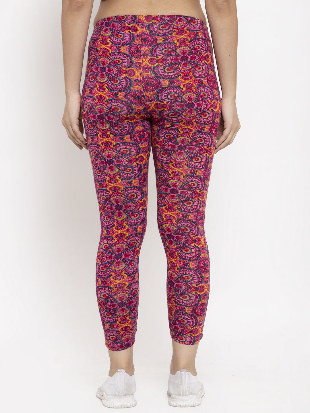 Wolfpack Women Pink Printed Ankle Length Leggings Wolfpack