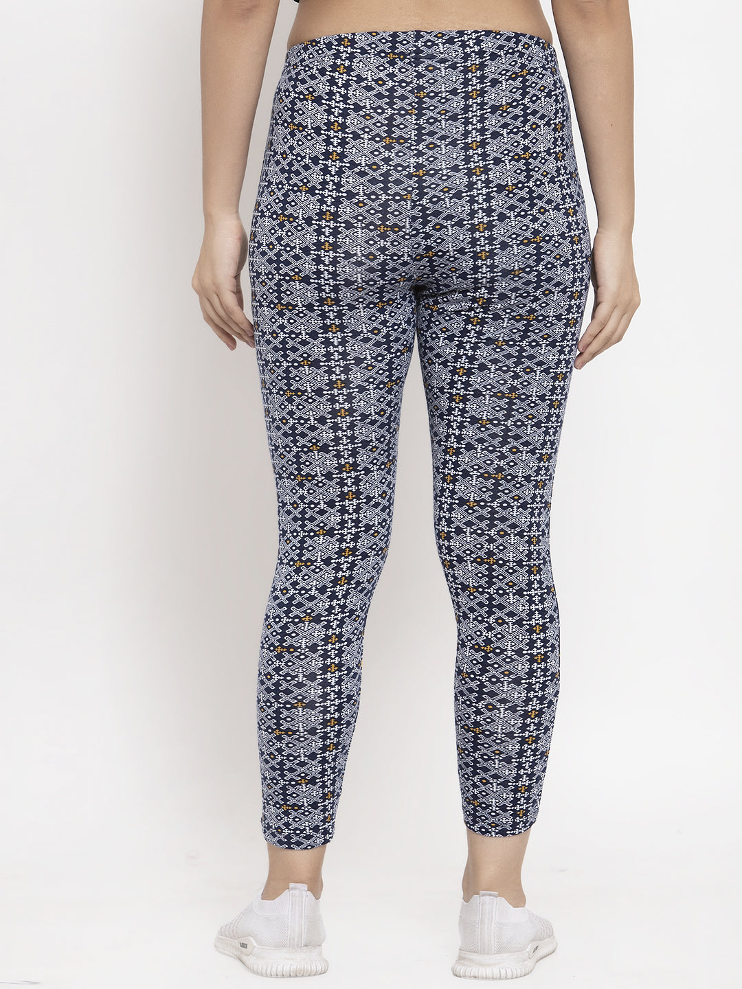 Wolfpack Women Navy Blue Printed Ankle Length Leggings Wolfpack