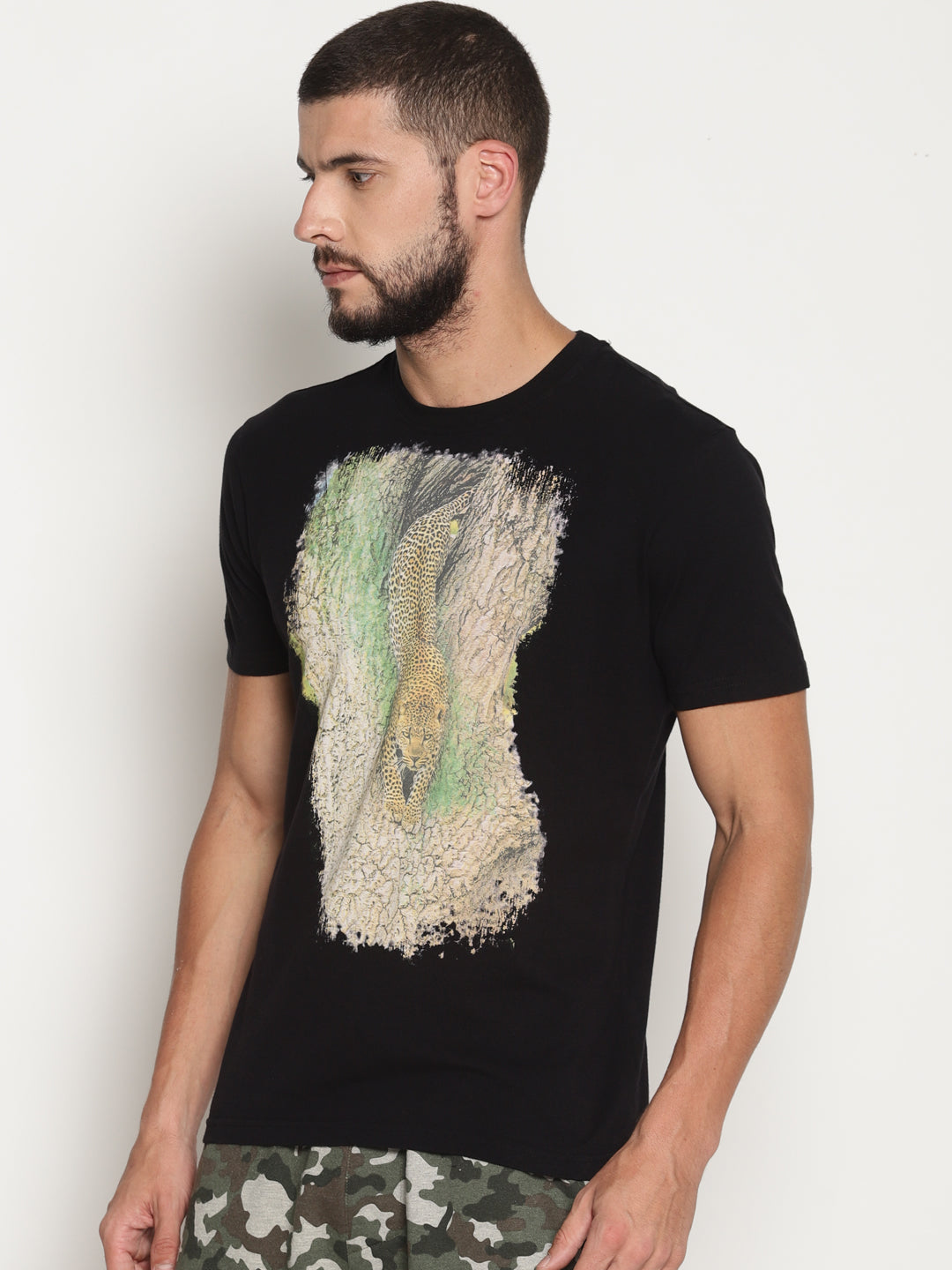 Wolfpack Men Black Printed T-Shirt Wolfpack