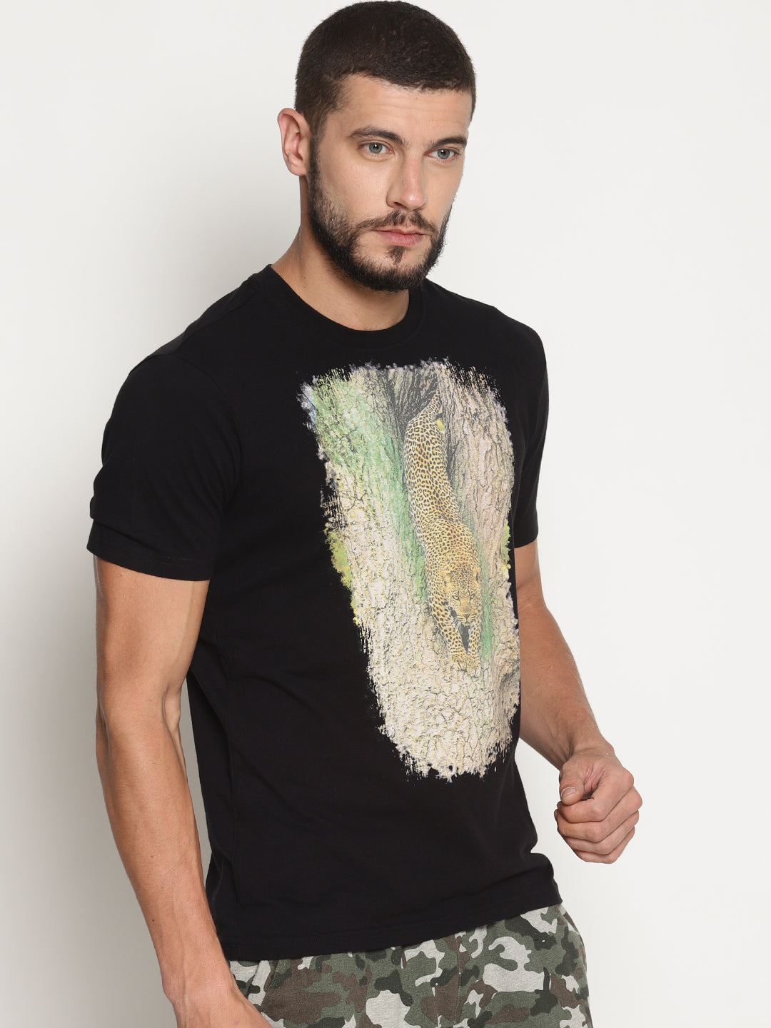 Wolfpack Men Black Printed T-Shirt Wolfpack