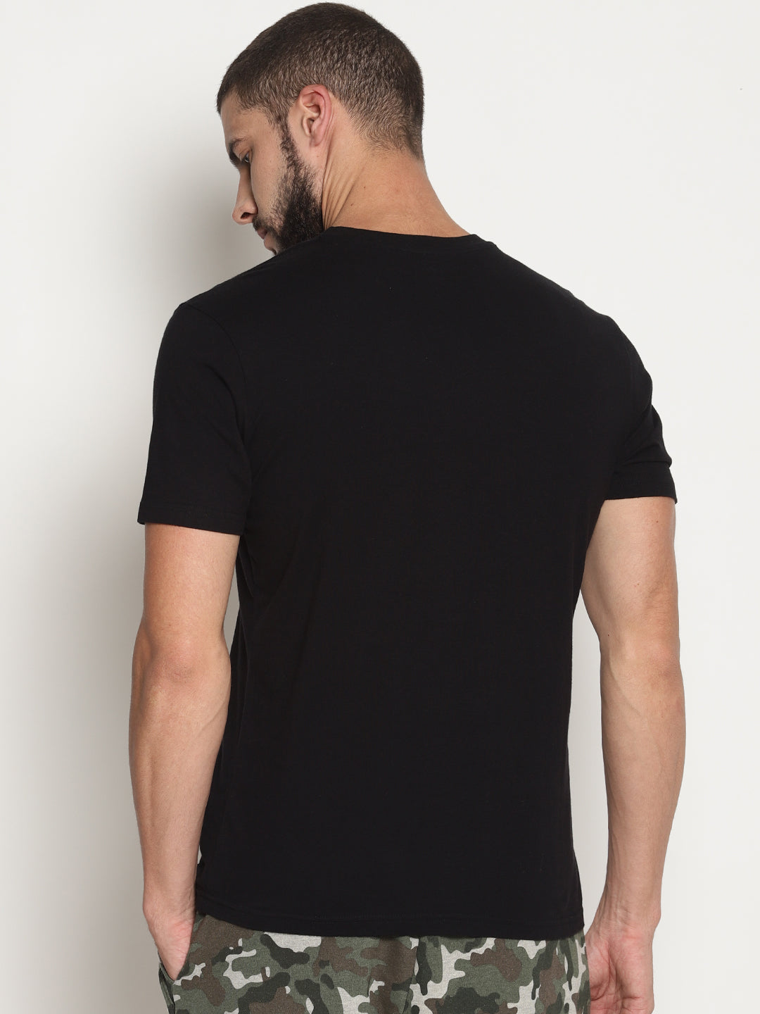 Wolfpack Men Black Printed T-Shirt Wolfpack