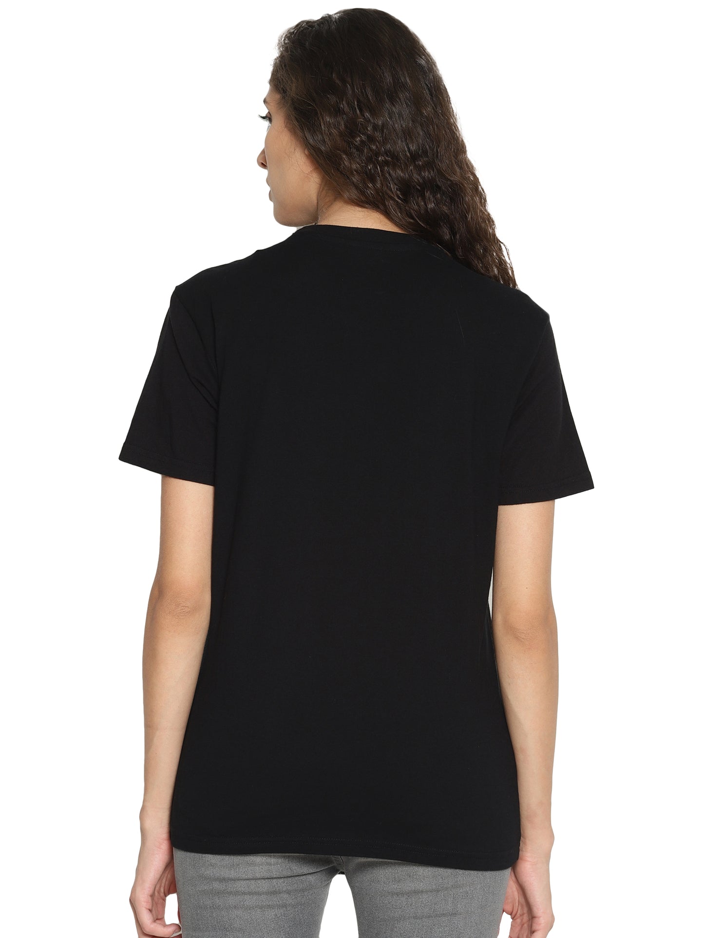 Wolfpack Leopard Down Black Printed Women T-Shirt Wolfpack