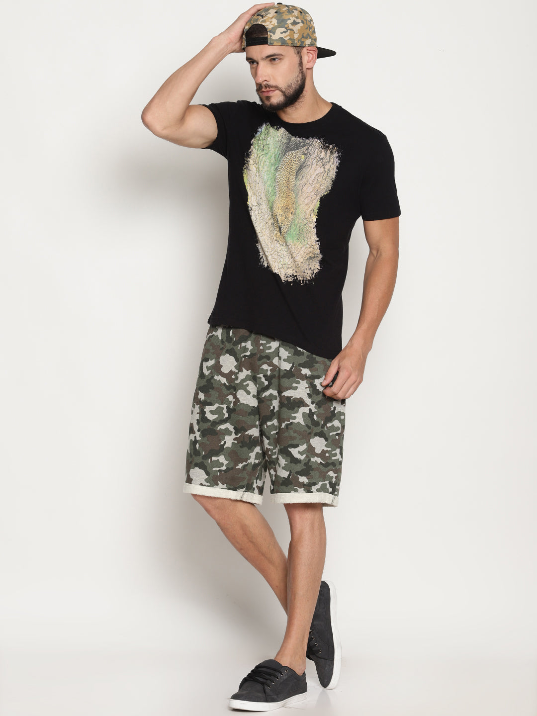 Wolfpack Men Black Printed T-Shirt Wolfpack