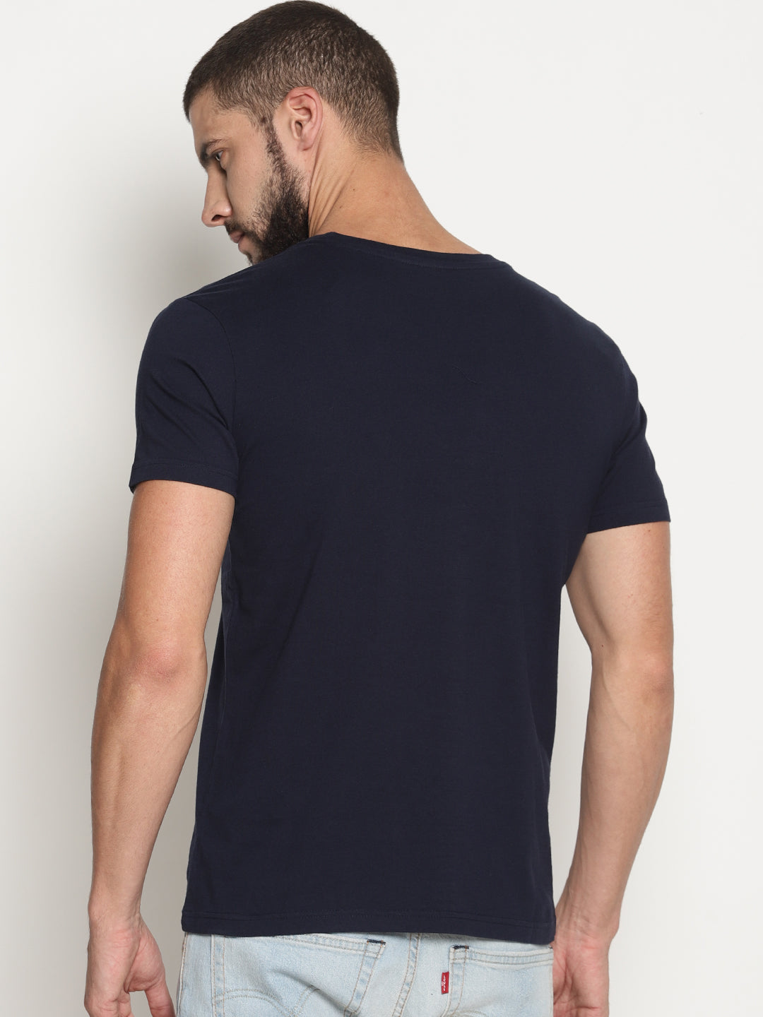 Wolfpack Men Navy Blue Printed T-Shirt Wolfpack