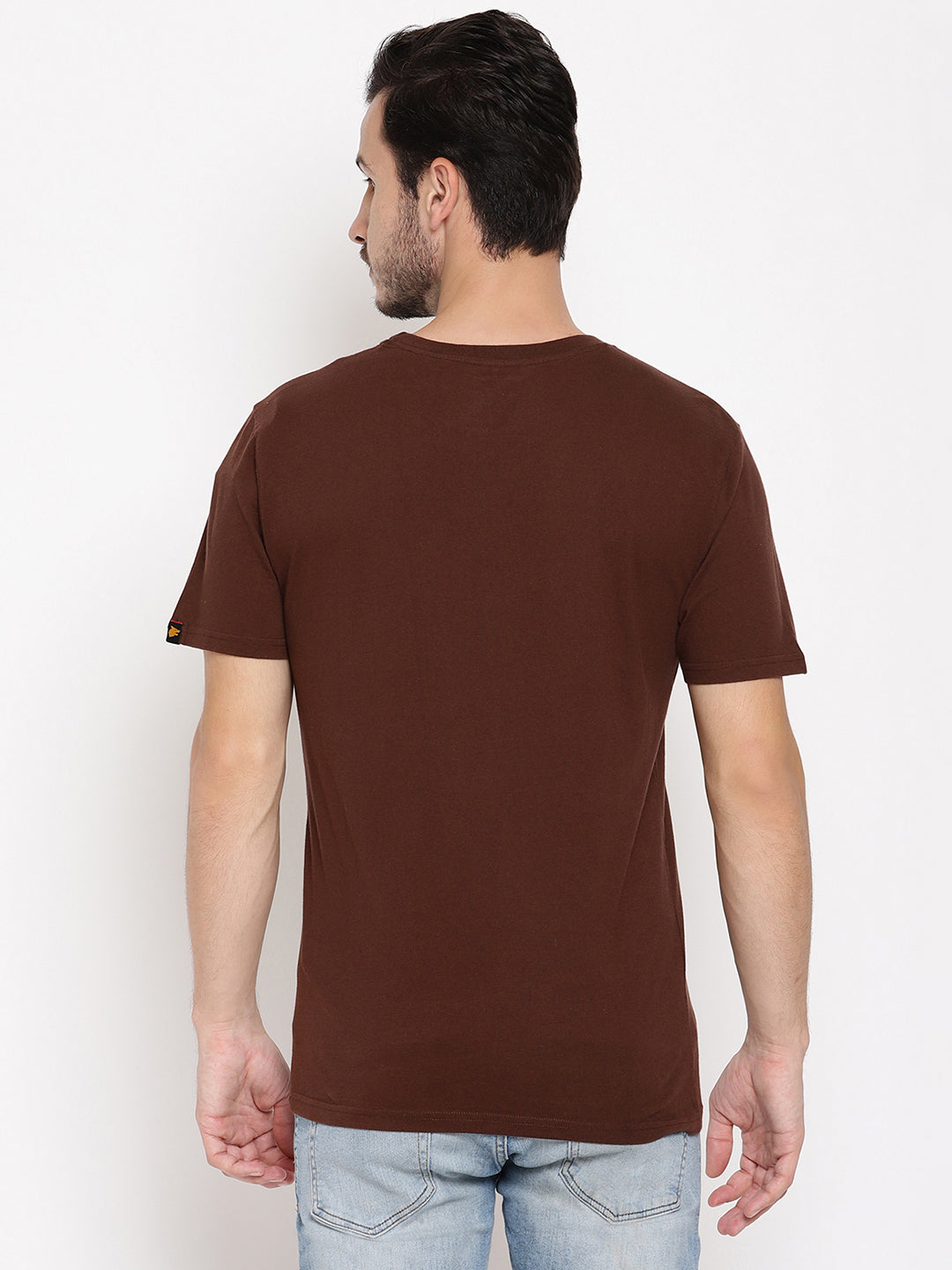 Leopard Eye Choco Brown Printed Men T-Shirt Wolfpack