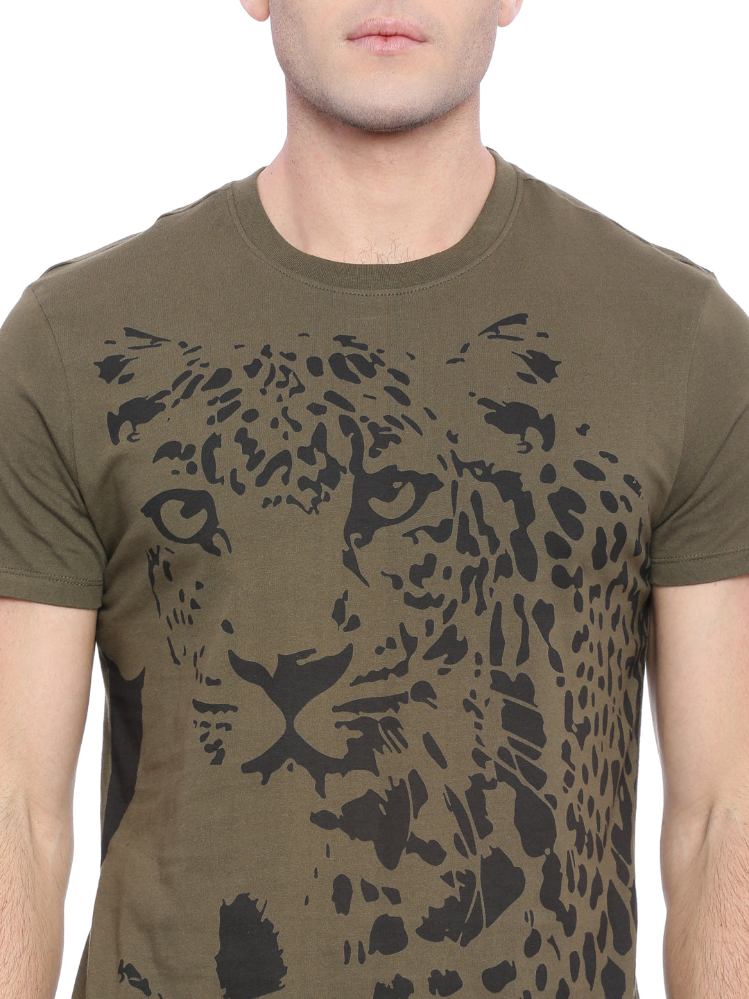 Wolfpack Men Army Green Printed T-Shirt Wolfpack
