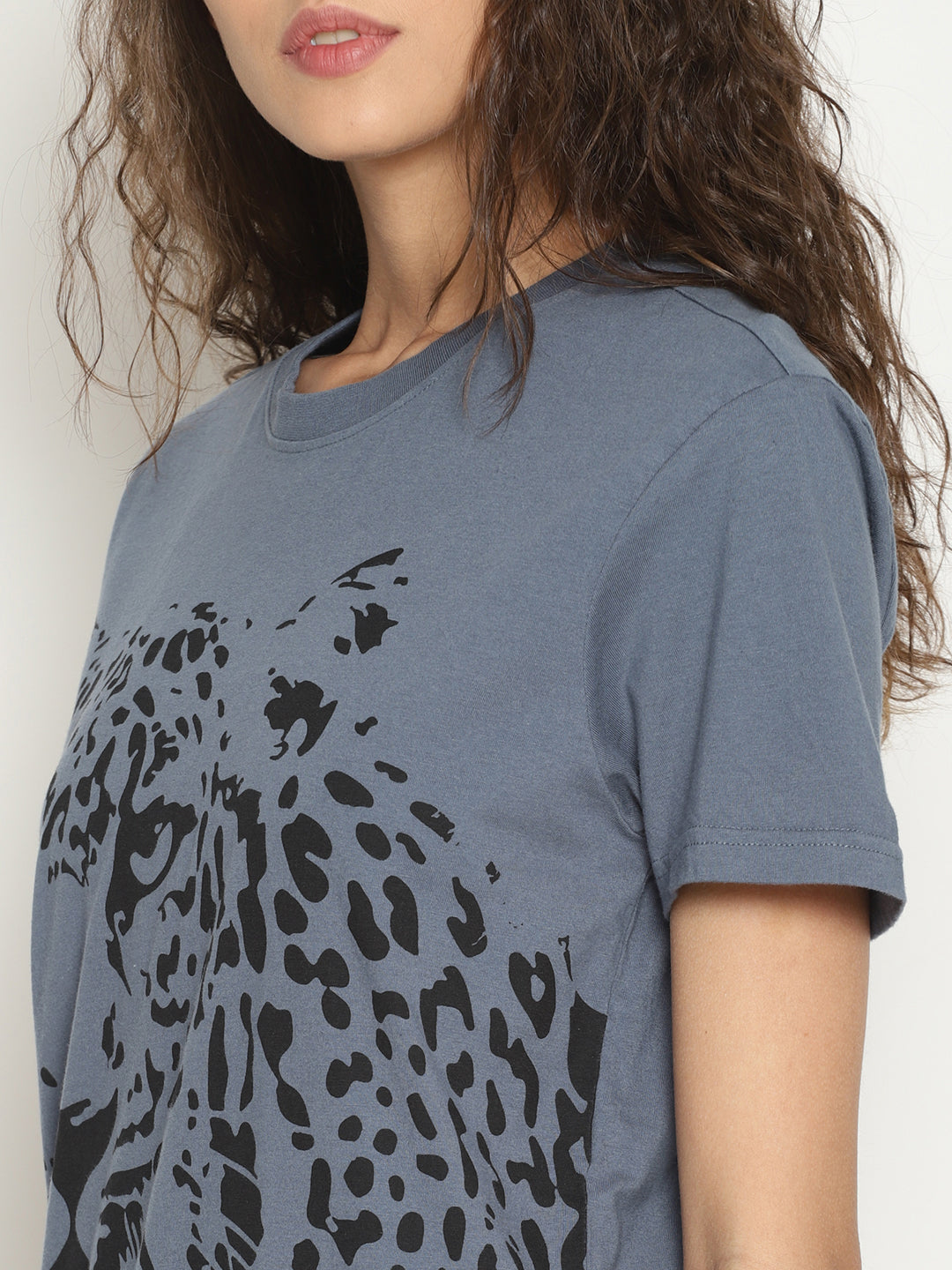 Wolfpack Women China Blue Printed T-Shirt Wolfpack