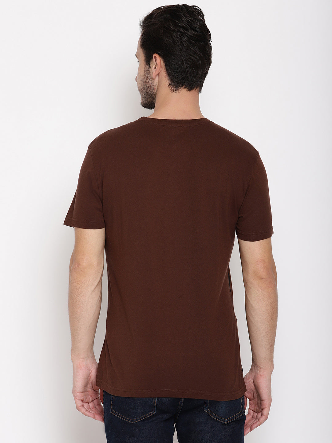 Leopard Graphic Choco Brown Printed Men T-Shirt Wolfpack