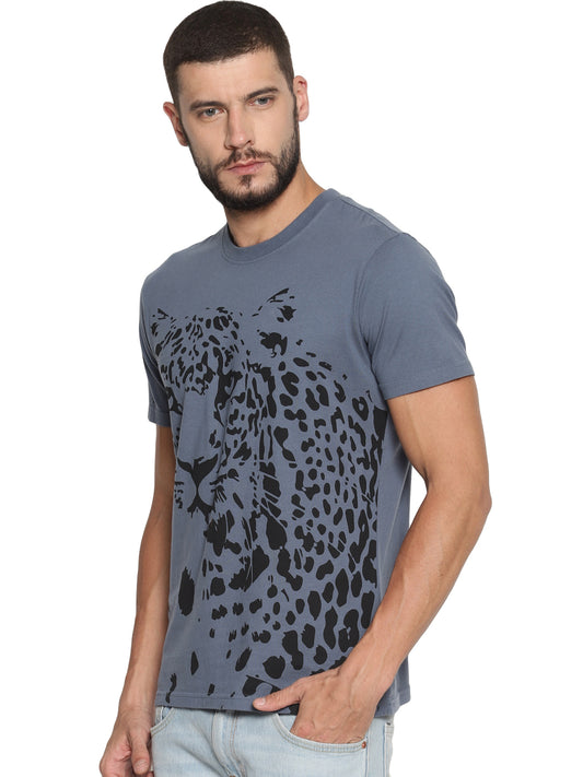 Wolfpack Men China Blue Printed T-Shirt Wolfpack