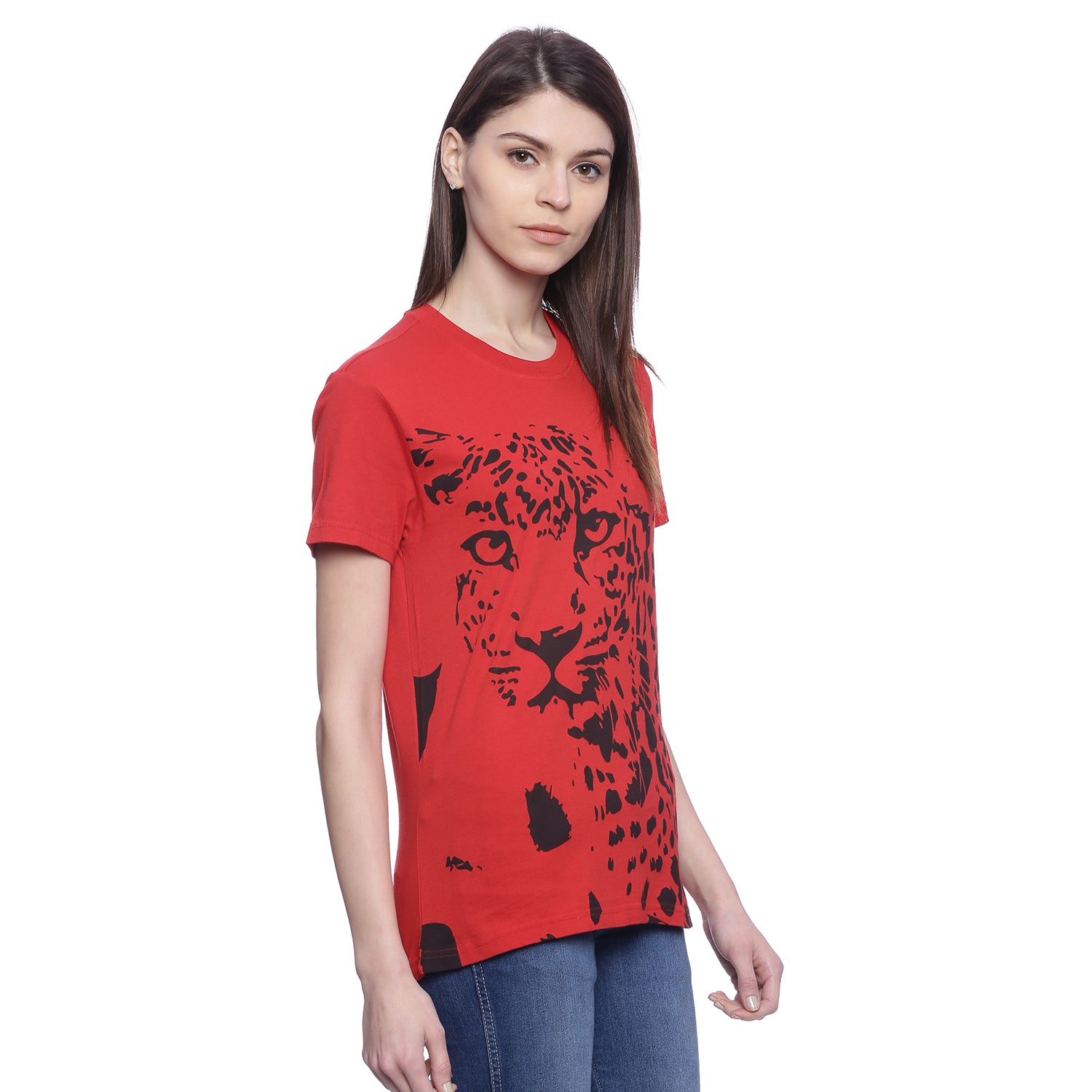 Wolfpack Women Red Printed T-Shirt Wolfpack
