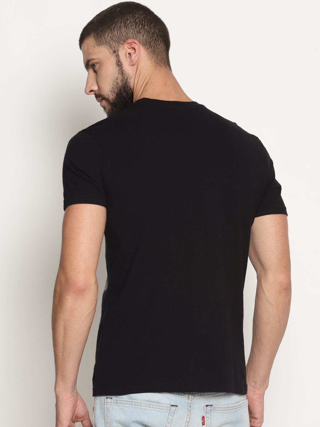 Wolfpack Men Black Printed T-Shirt Wolfpack