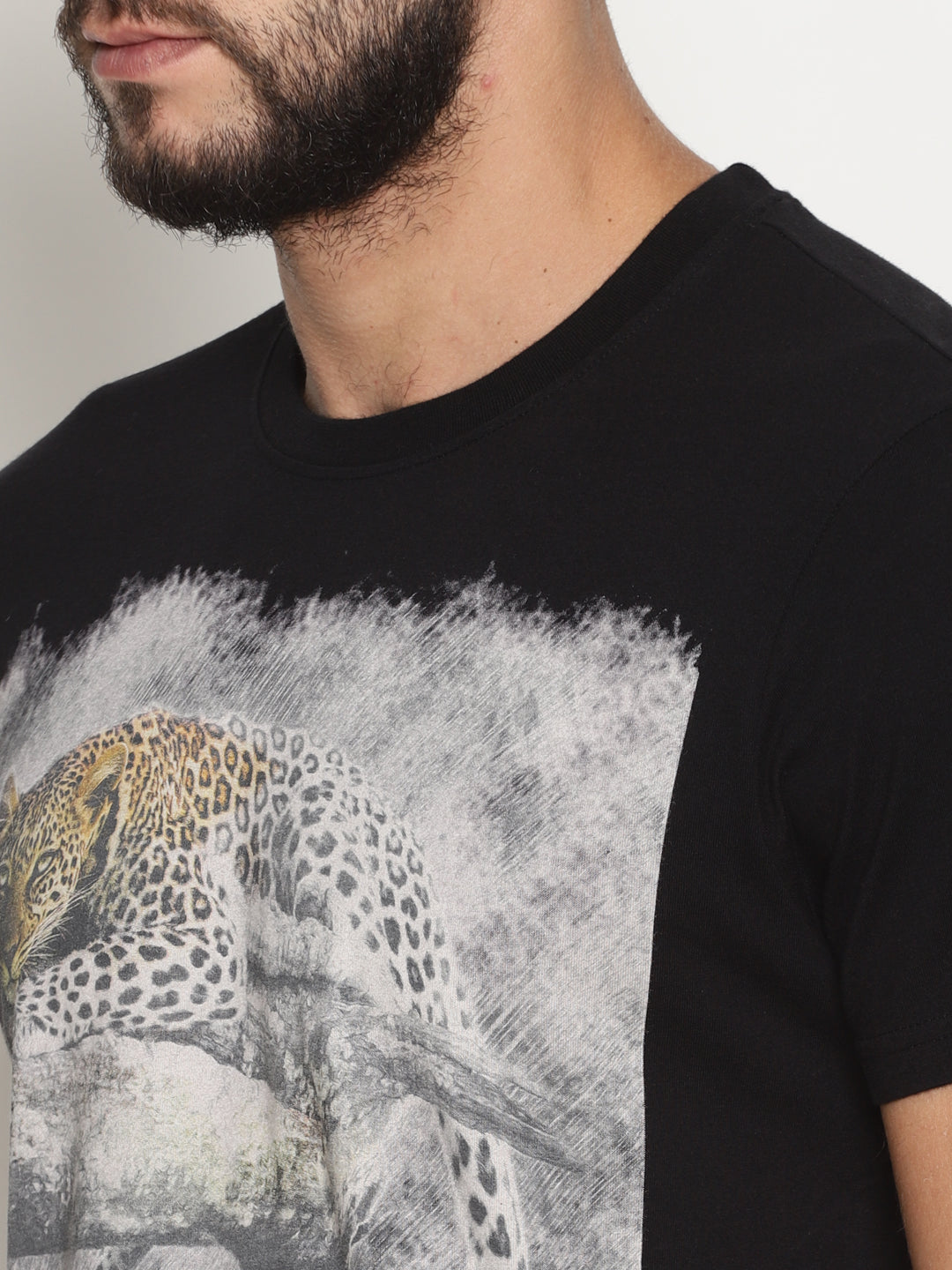 Wolfpack Men Black Printed T-Shirt Wolfpack