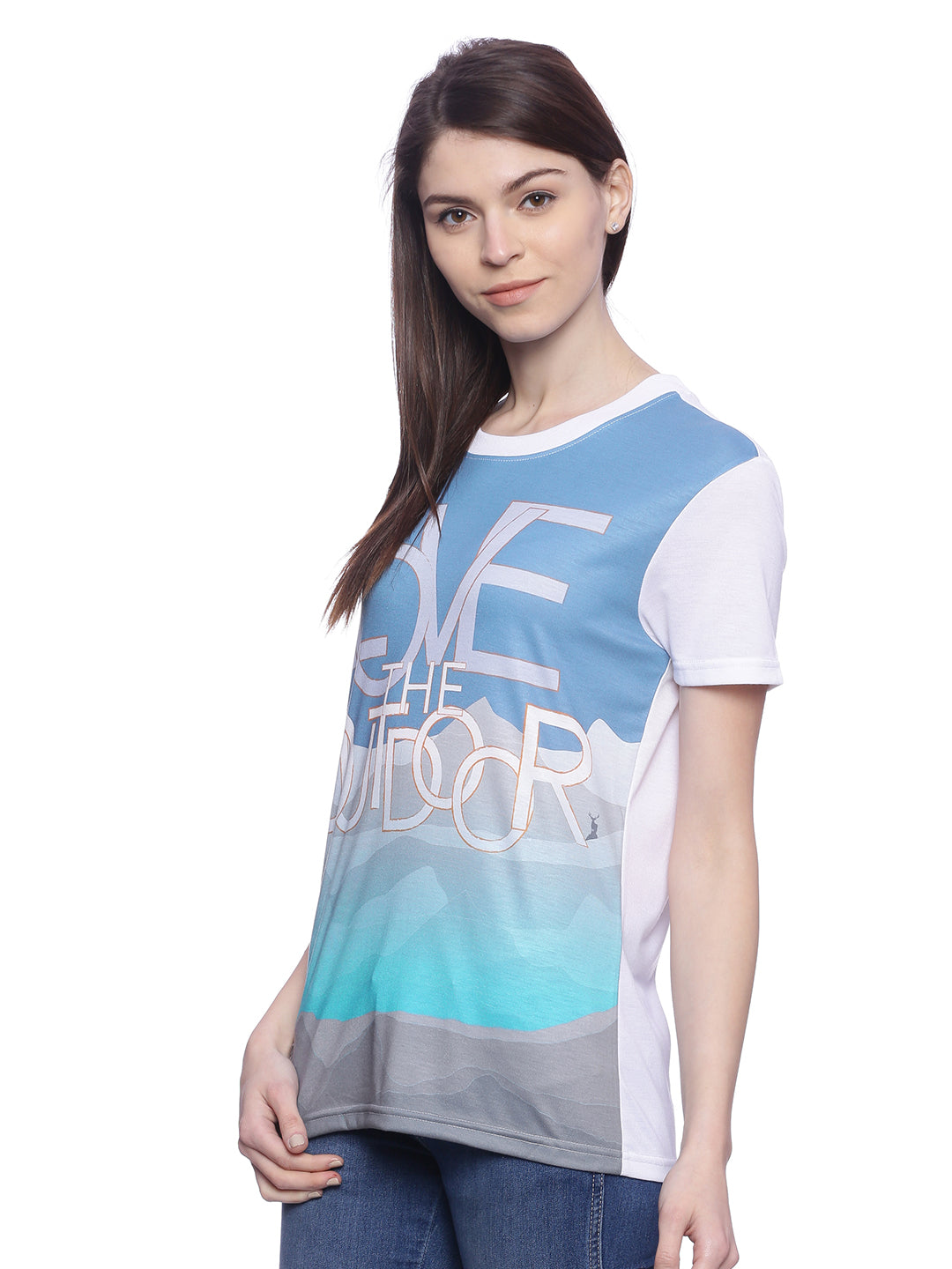 Wolfpack Women White Polyester Printed T-Shirt Wolfpack