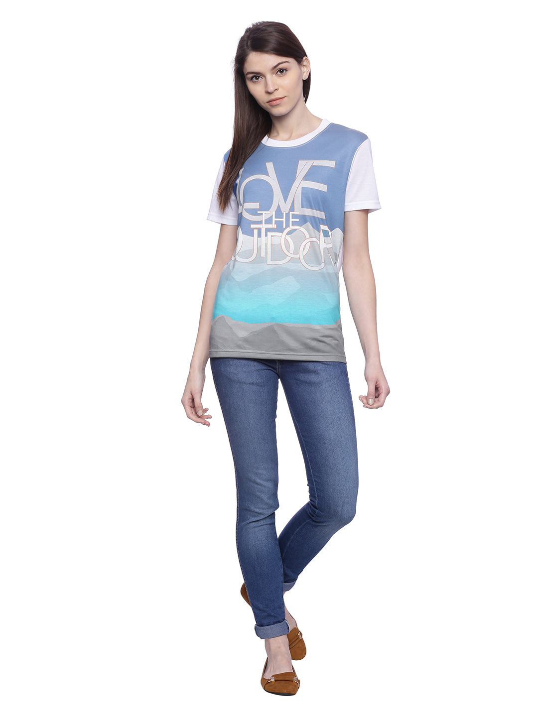 Wolfpack Women White Polyester Printed T-Shirt Wolfpack