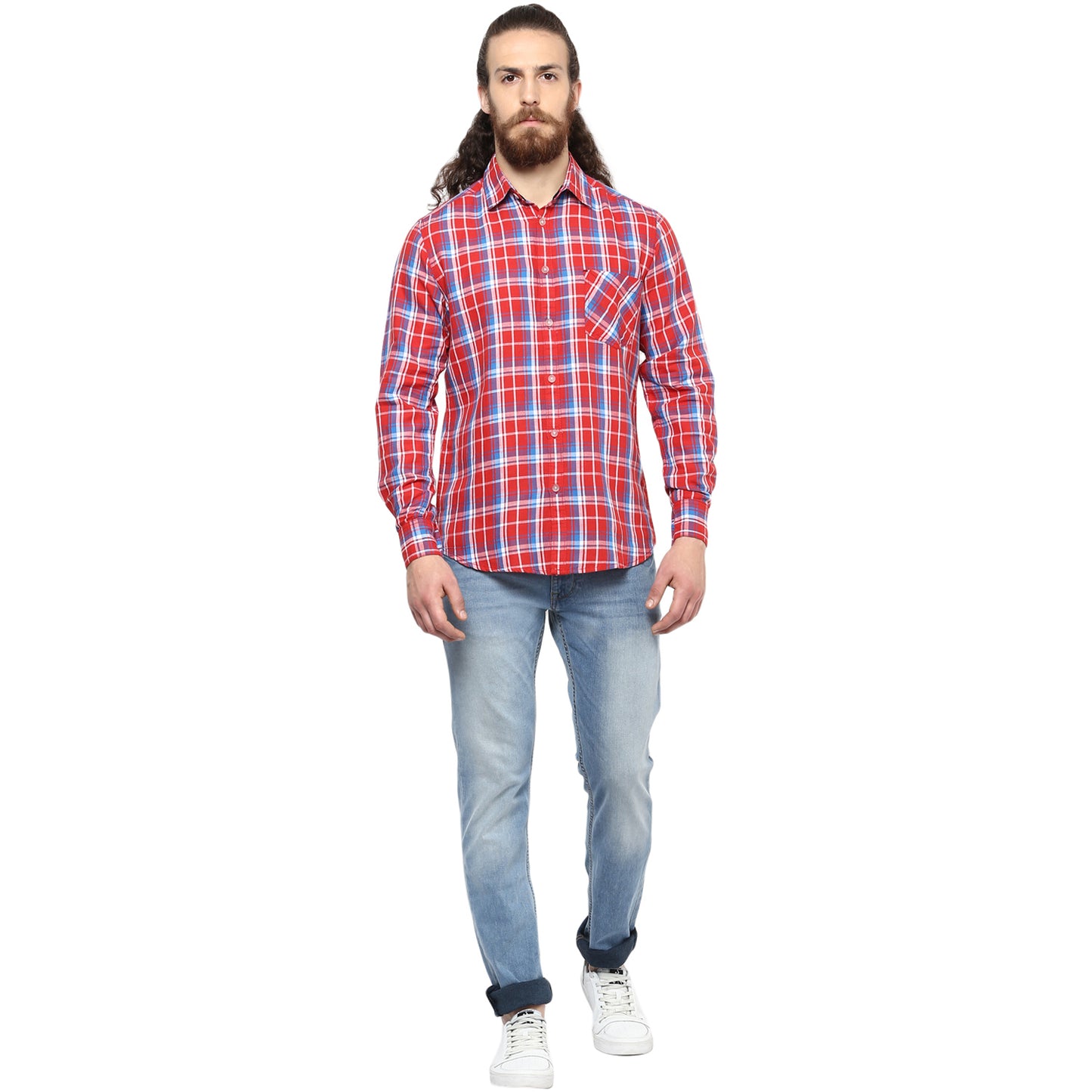 Crosscreek Men Red Checks Casual Shirt Crosscreek
