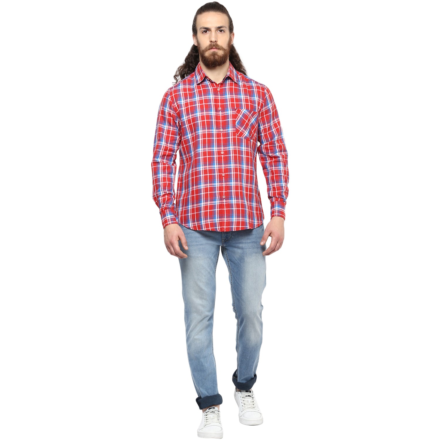Crosscreek Men Red Checks Casual Shirt Crosscreek