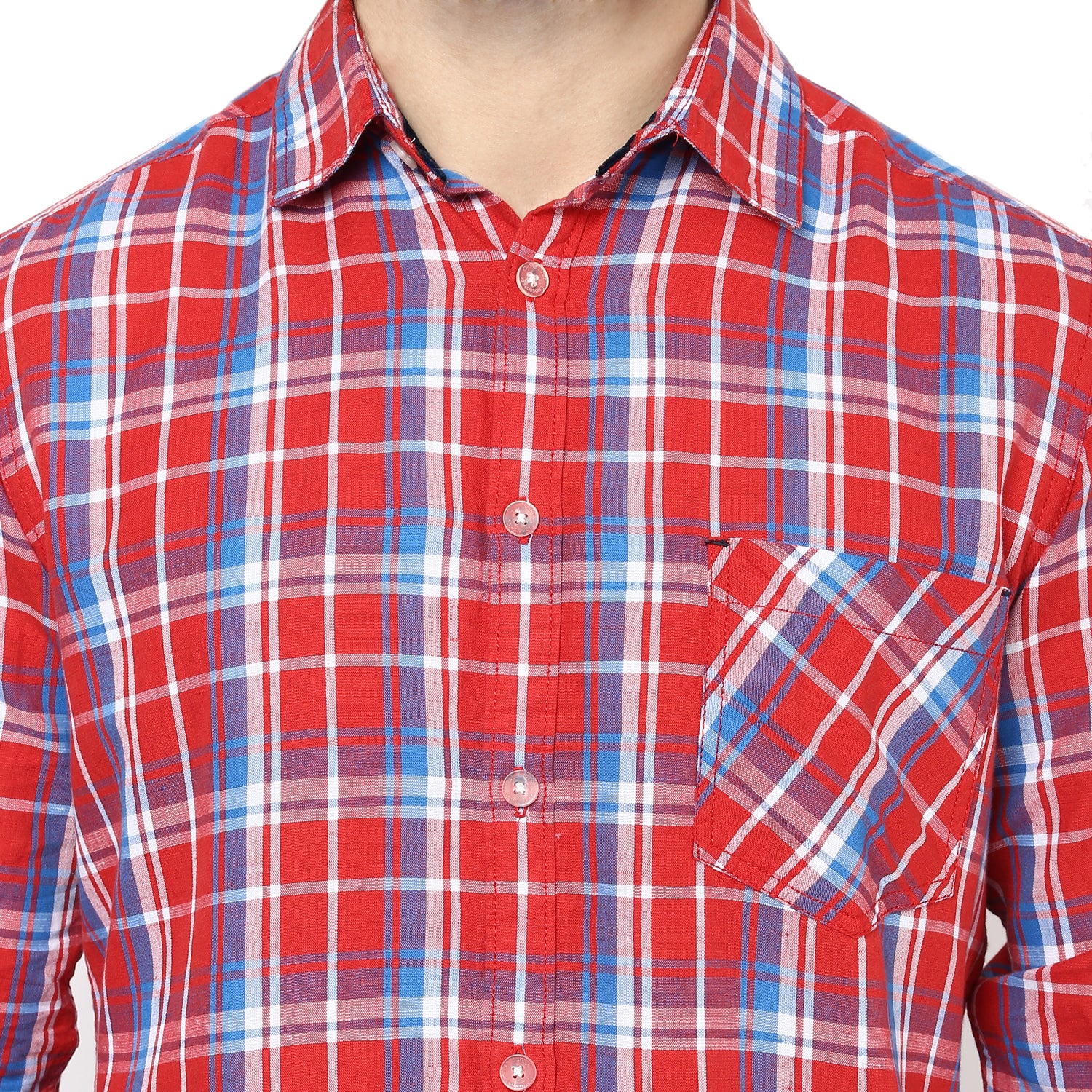 Crosscreek Men Red Checks Casual Shirt Crosscreek