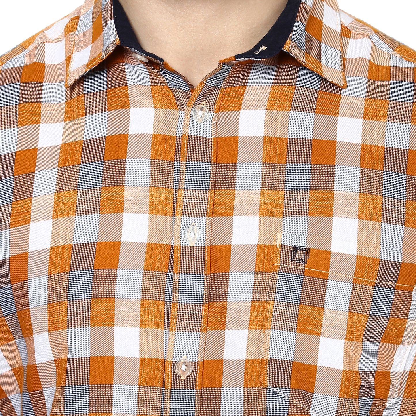 Crosscreek Men Mustard Checks Shirt Crosscreek