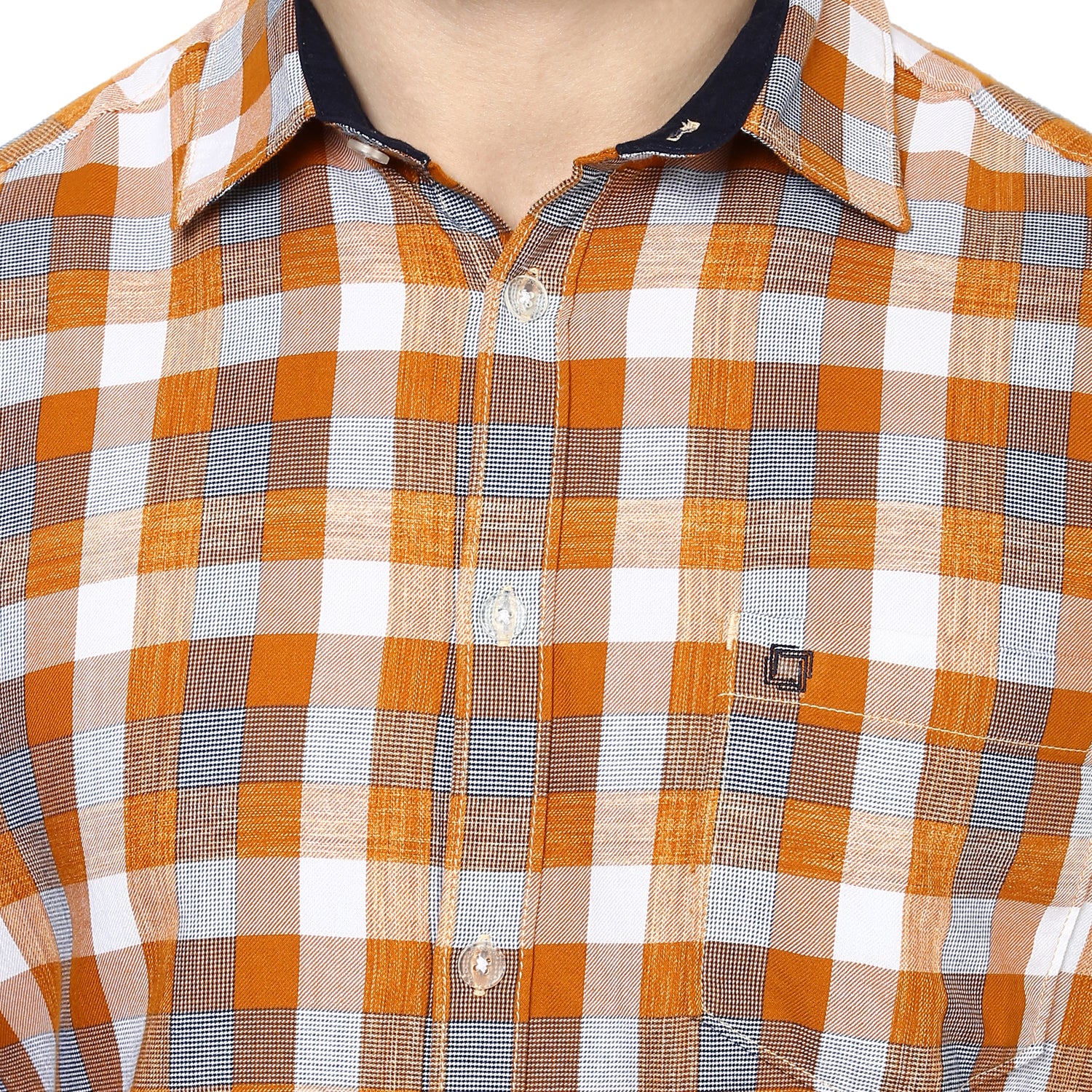 Crosscreek Men Mustard Checks Shirt Crosscreek